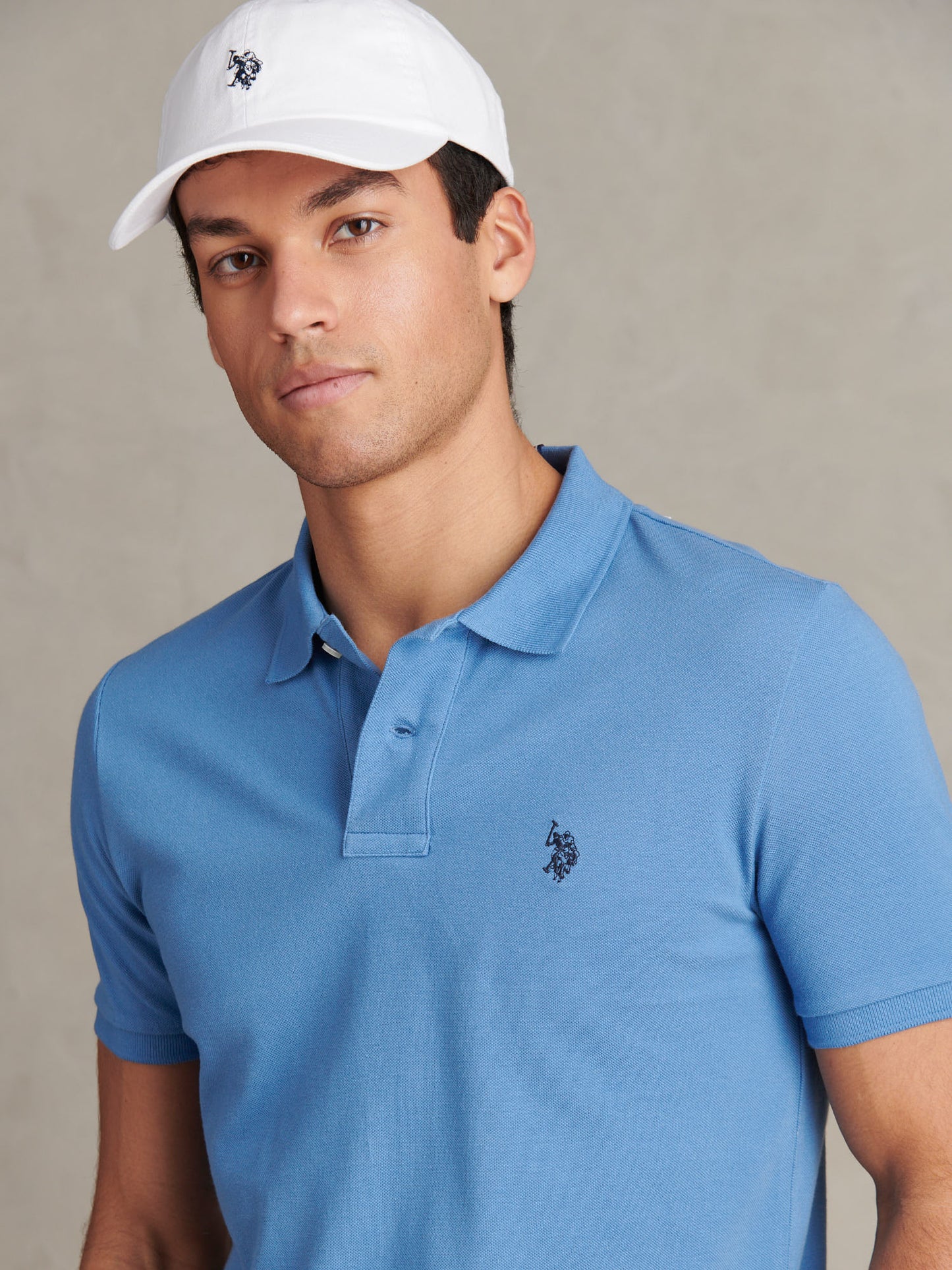 Mens Double Horsemen  Polo Shirt in Riviera