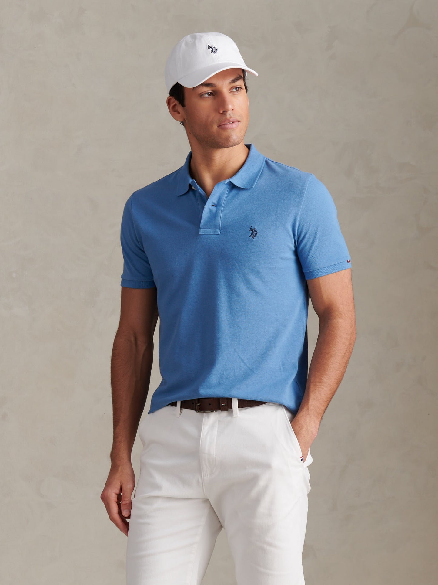 Mens Double Horsemen  Polo Shirt in Riviera