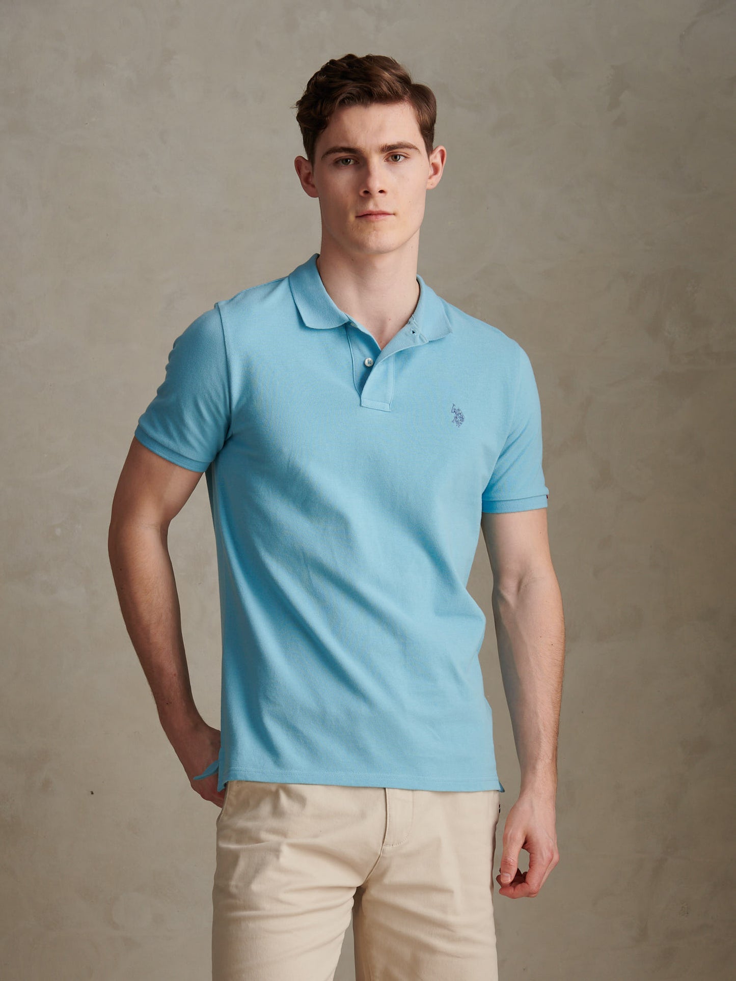 Mens Pique Polo Shirt Air Blue