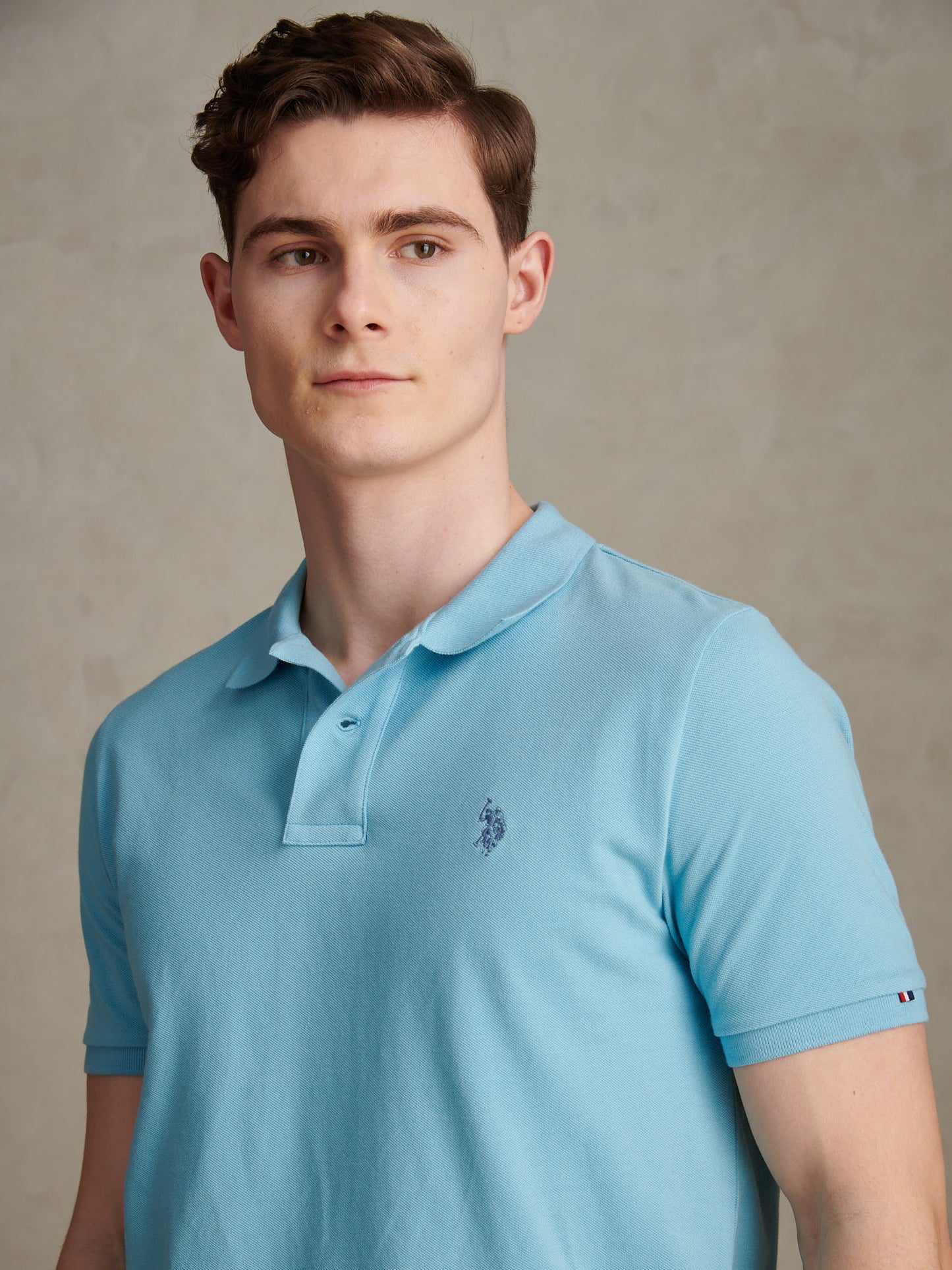 Mens Pique Polo Shirt Air Blue