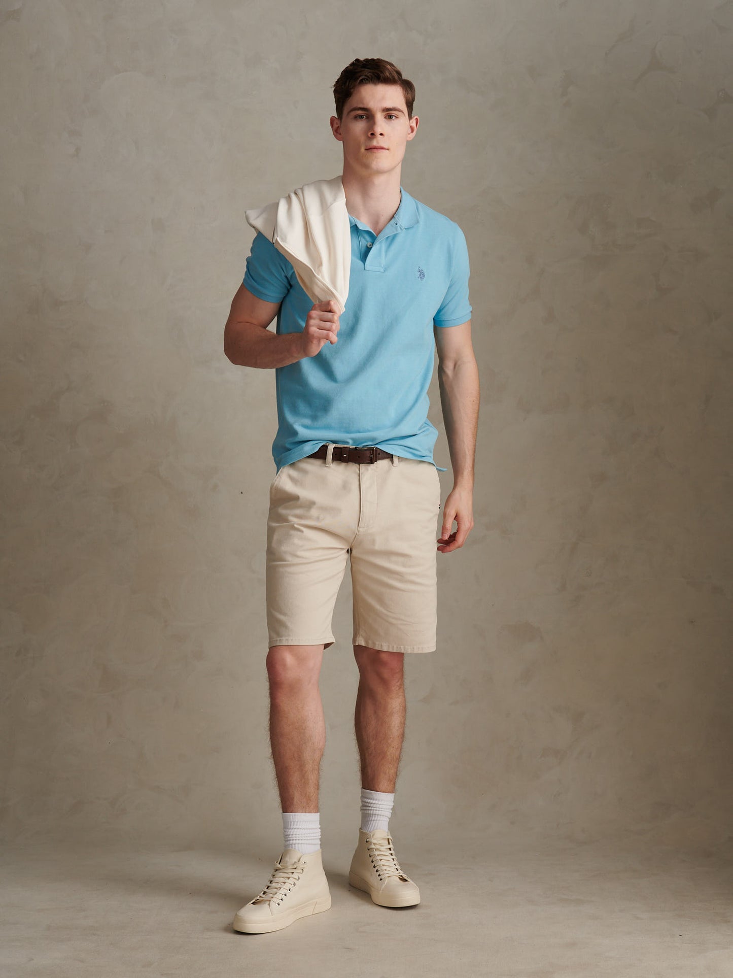 Mens Pique Polo Shirt Air Blue