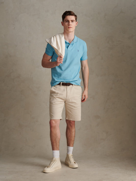 Mens Pique Polo Shirt Air Blue