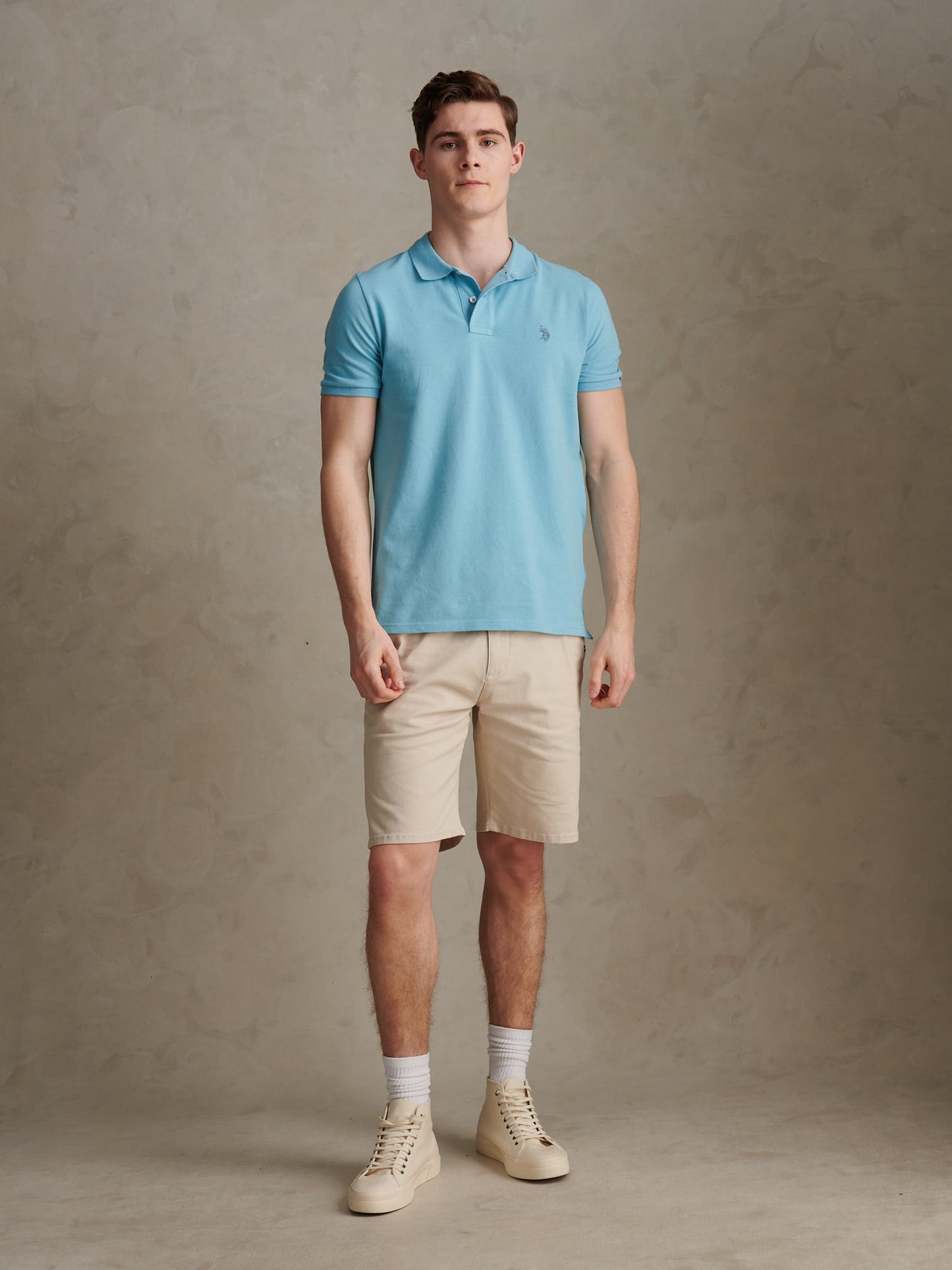 Mens Pique Polo Shirt Air Blue