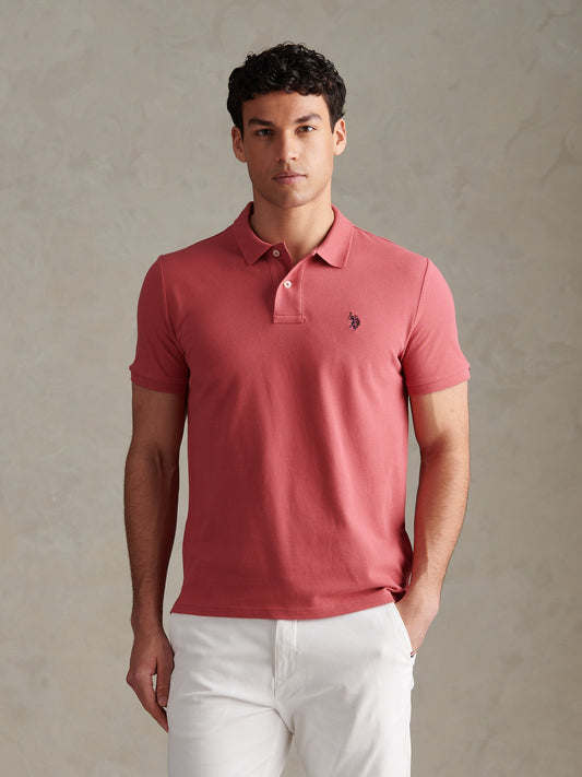 Mens Pique Polo Shirt Slate Rose