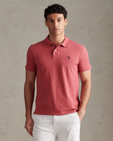 Mens Pique Polo Shirt Slate Rose