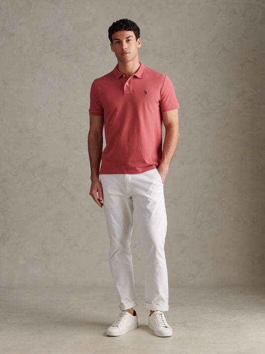 Mens Pique Polo Shirt Slate Rose
