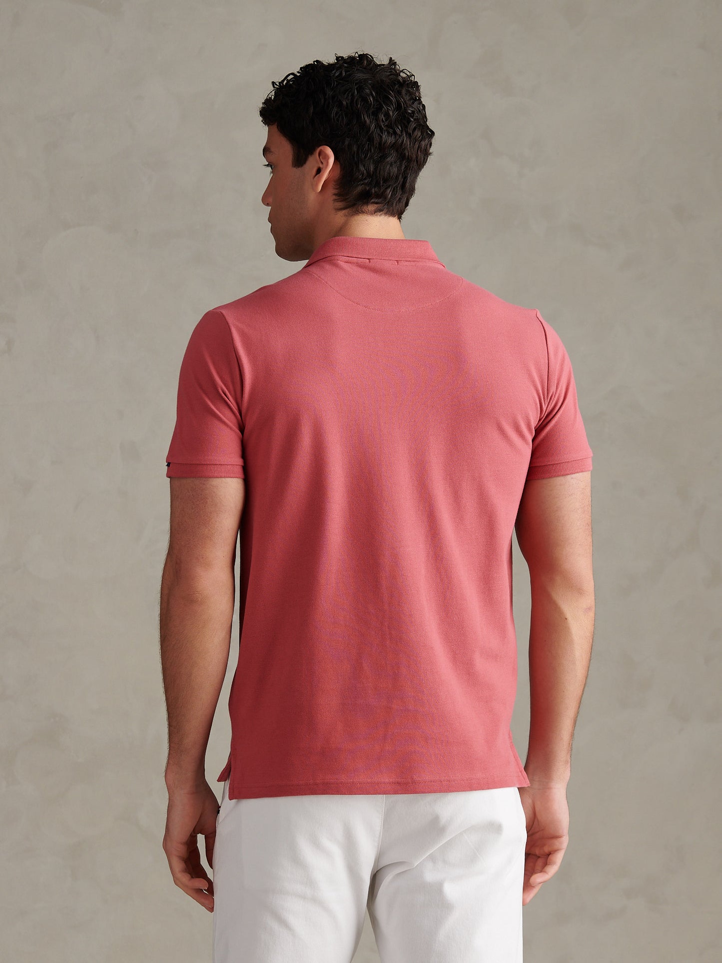 Mens Pique Polo Shirt Slate Rose