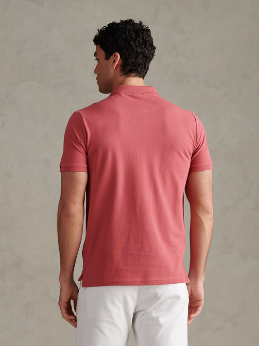 Mens Pique Polo Shirt Slate Rose