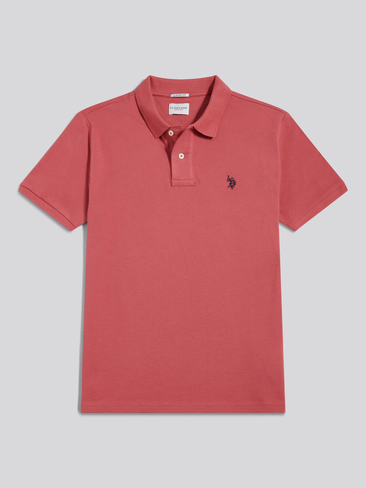 Mens Pique Polo Shirt Slate Rose