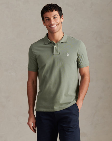 Mens Pique Polo Shirt Sea Spray