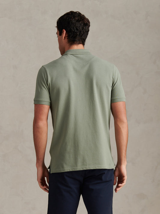 Mens Double Horsemen  Polo Shirt in Sea Spray