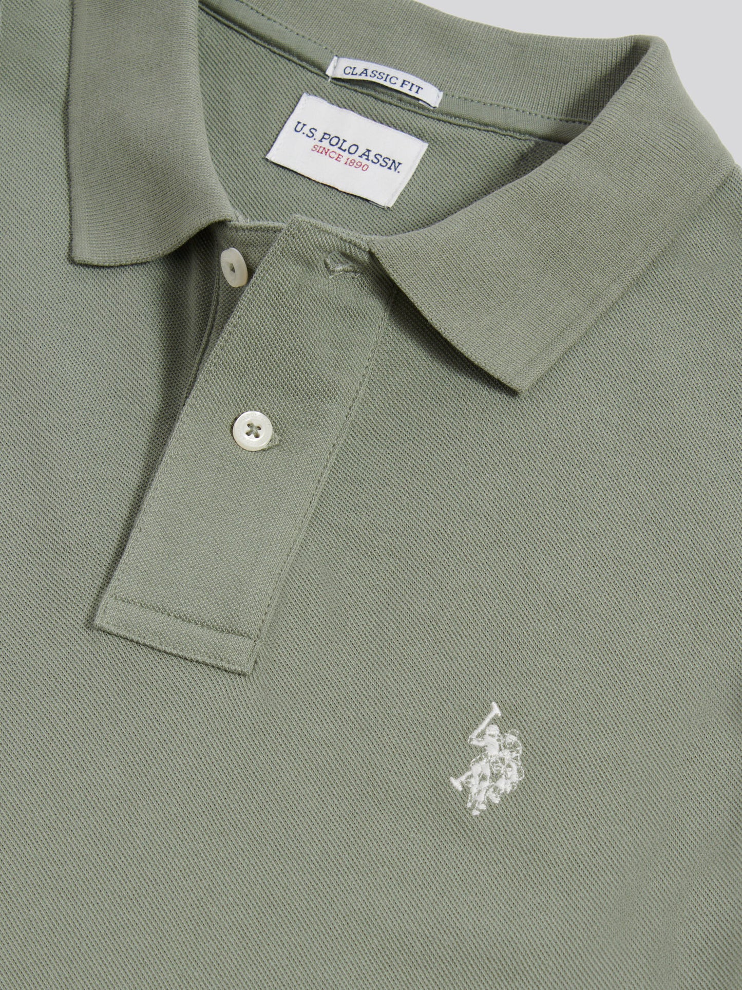 Mens Double Horsemen  Polo Shirt in Sea Spray
