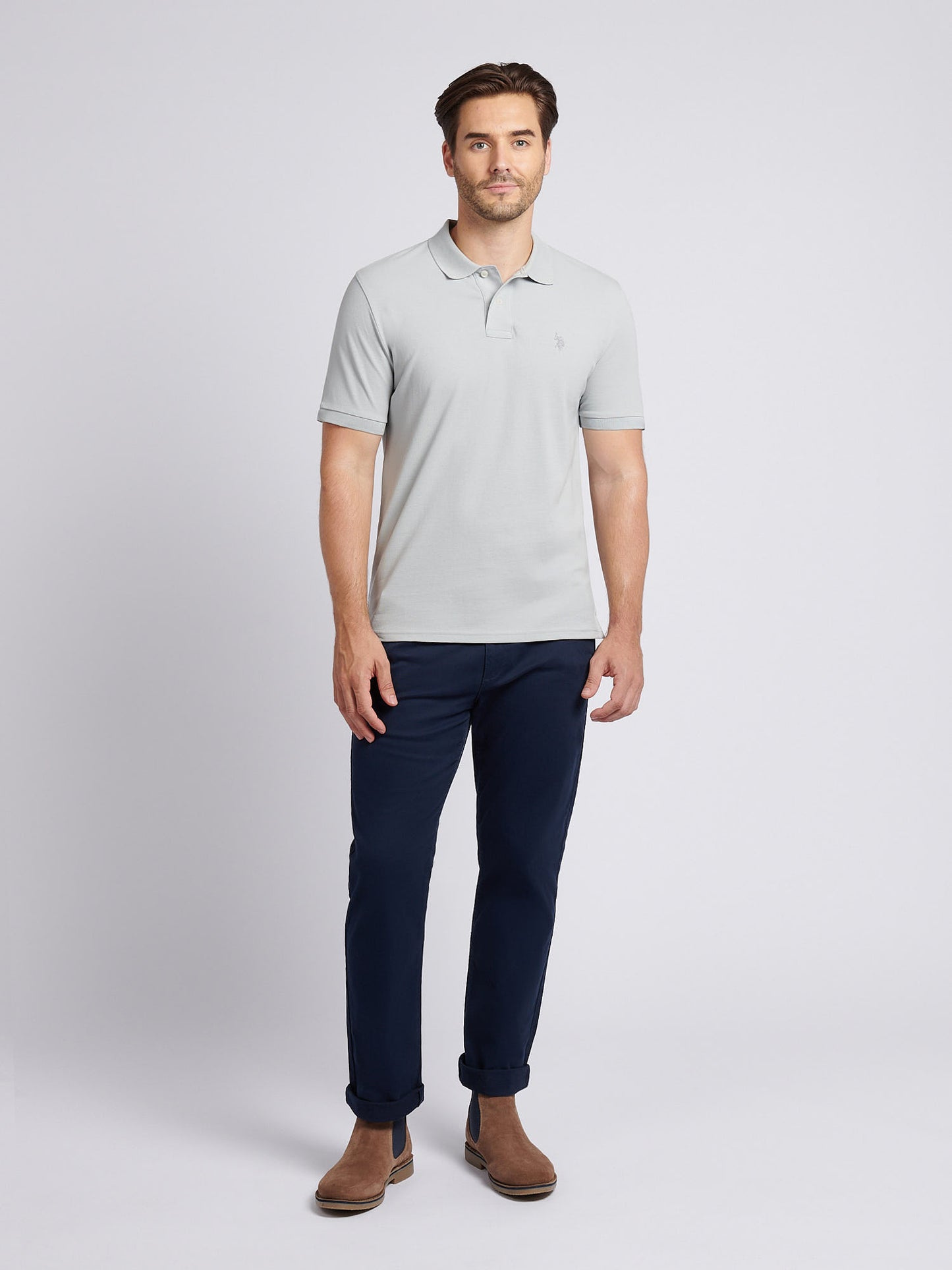 Mens Double Horsemen  Polo Shirt in High Rise
