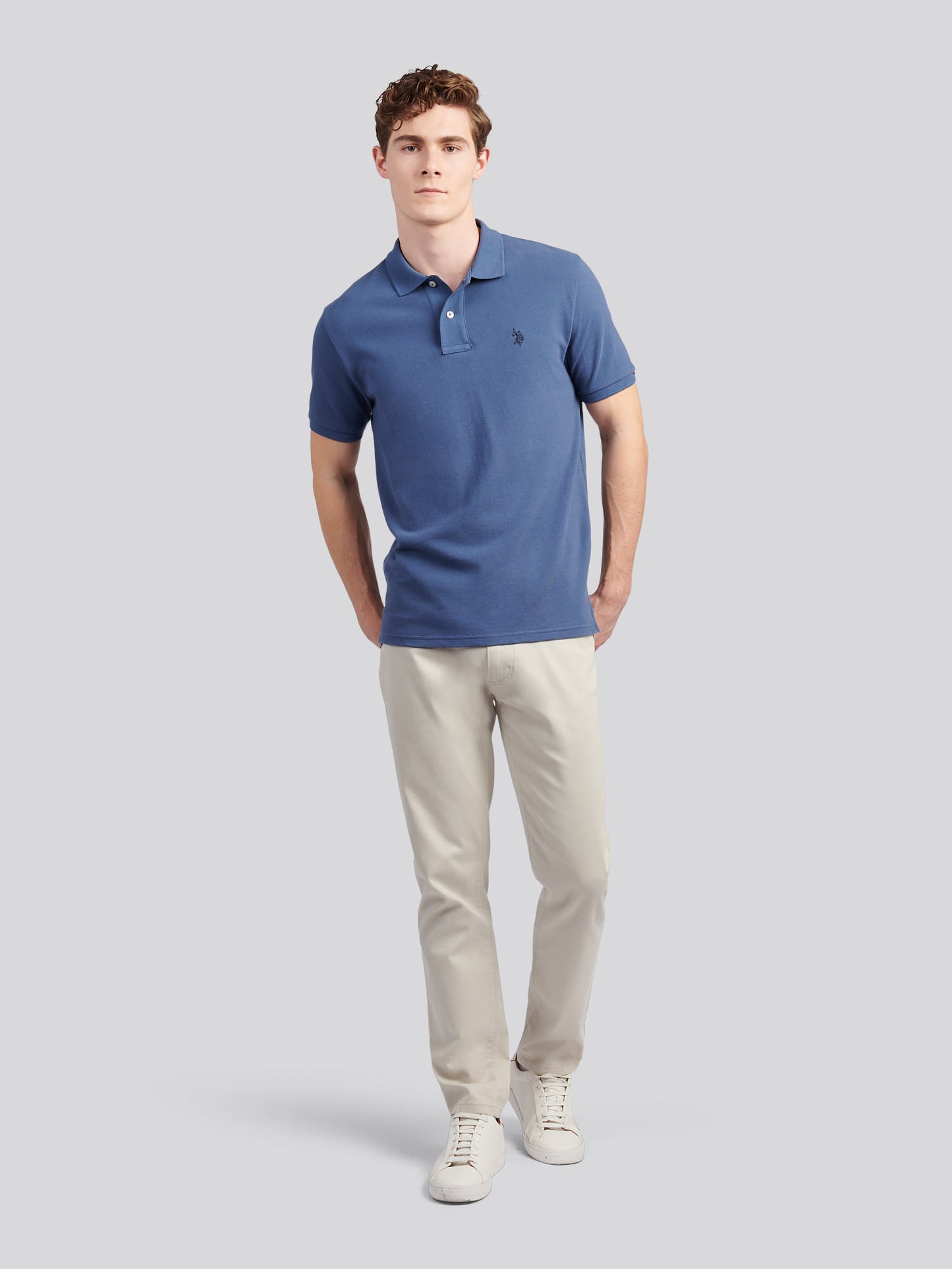 Męska koszula polo w vintage indygo