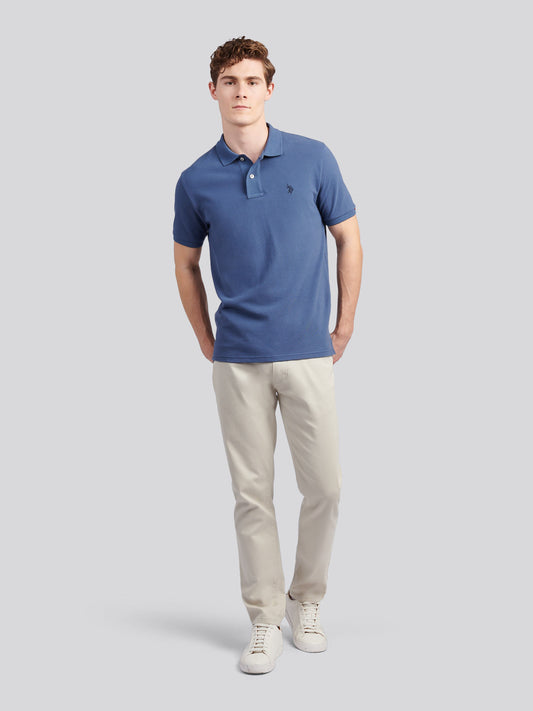 Męska koszula polo w vintage indygo