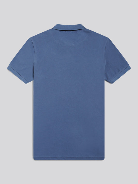 Mens Double Horsemen  Polo Shirt in Vintage Indigo