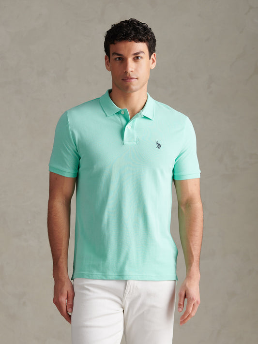 Mens Pique Polo Shirt Ice Green