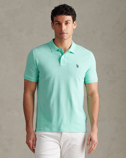 Mens Pique Polo Shirt Ice Green