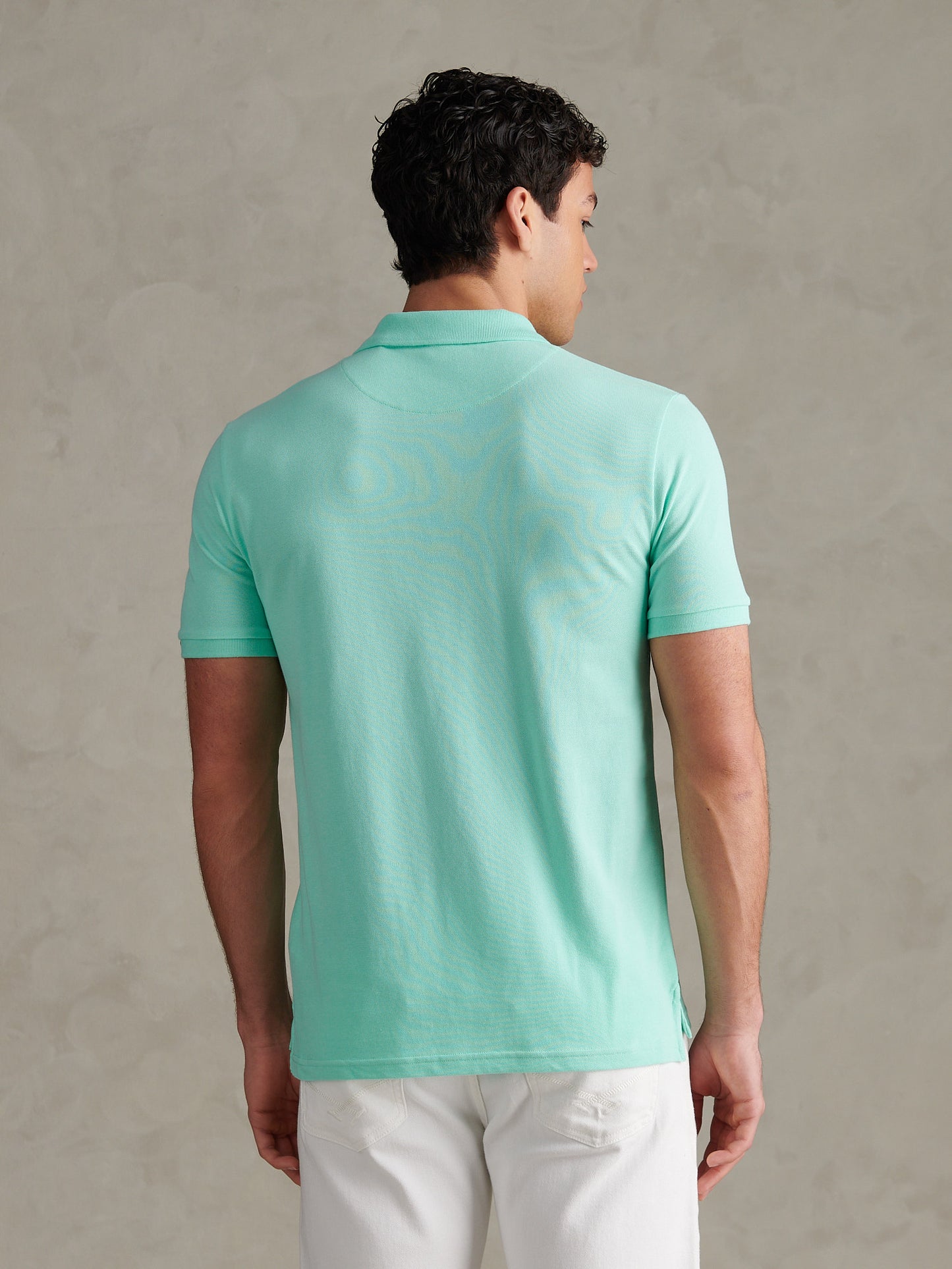 Mens Pique Polo Shirt Ice Green