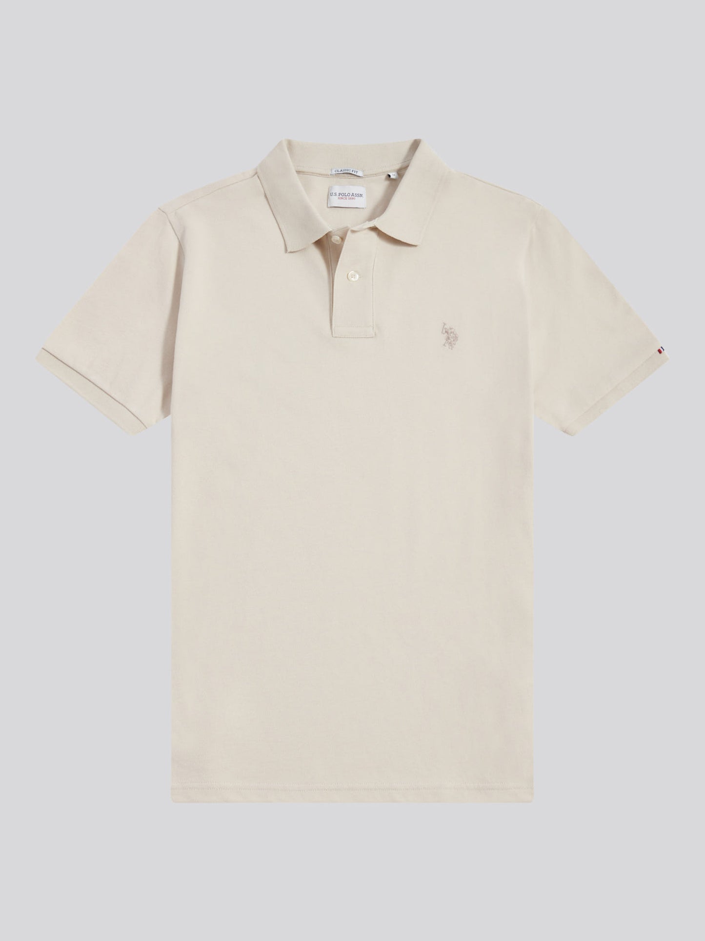 Mens Double Horsemen  Polo Shirt in Beige