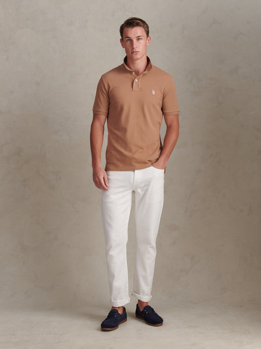 Mens Pique Polo Shirt Burro