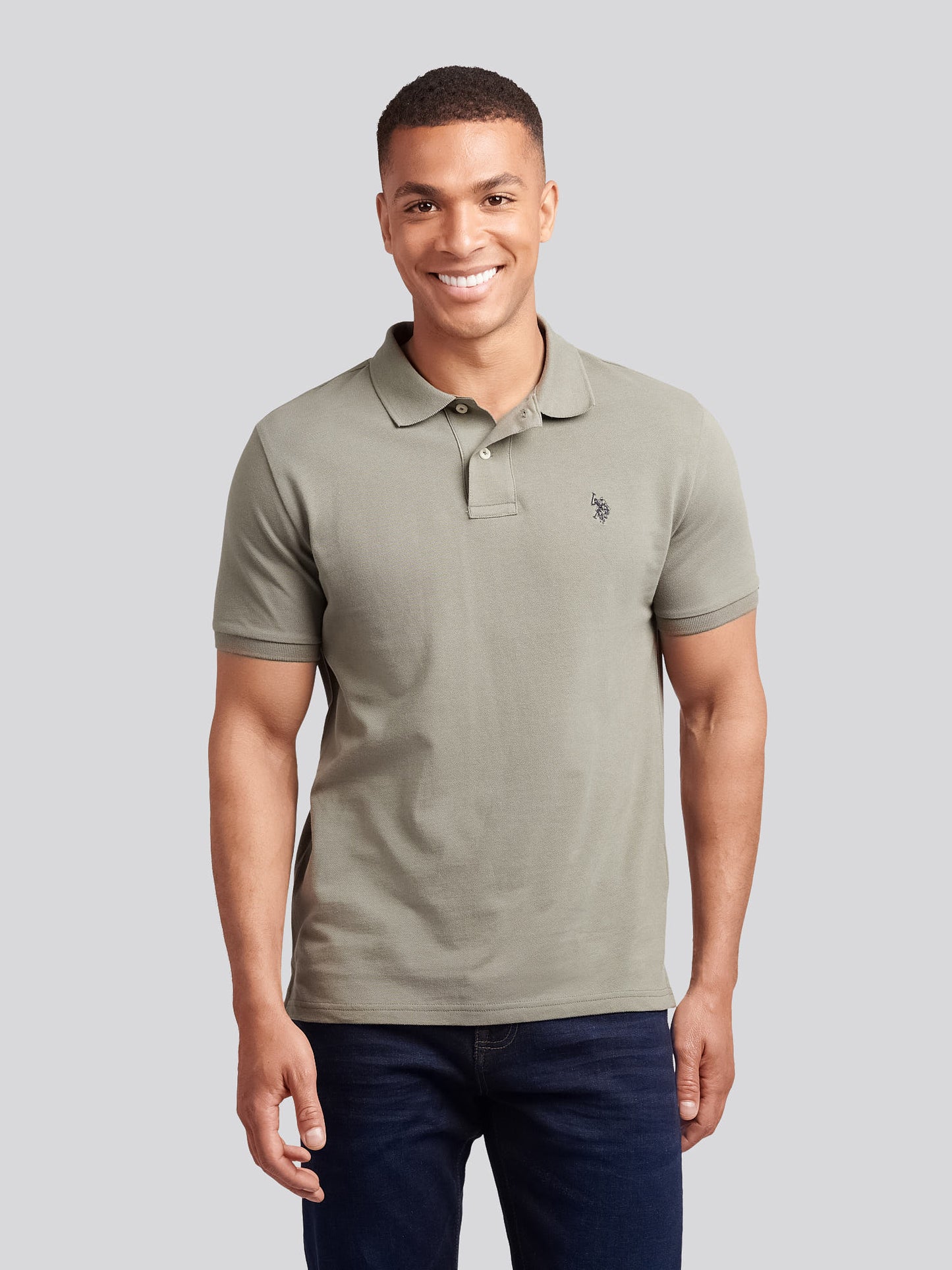 Mens Double Horsemen  Polo Shirt in Mulled Basil