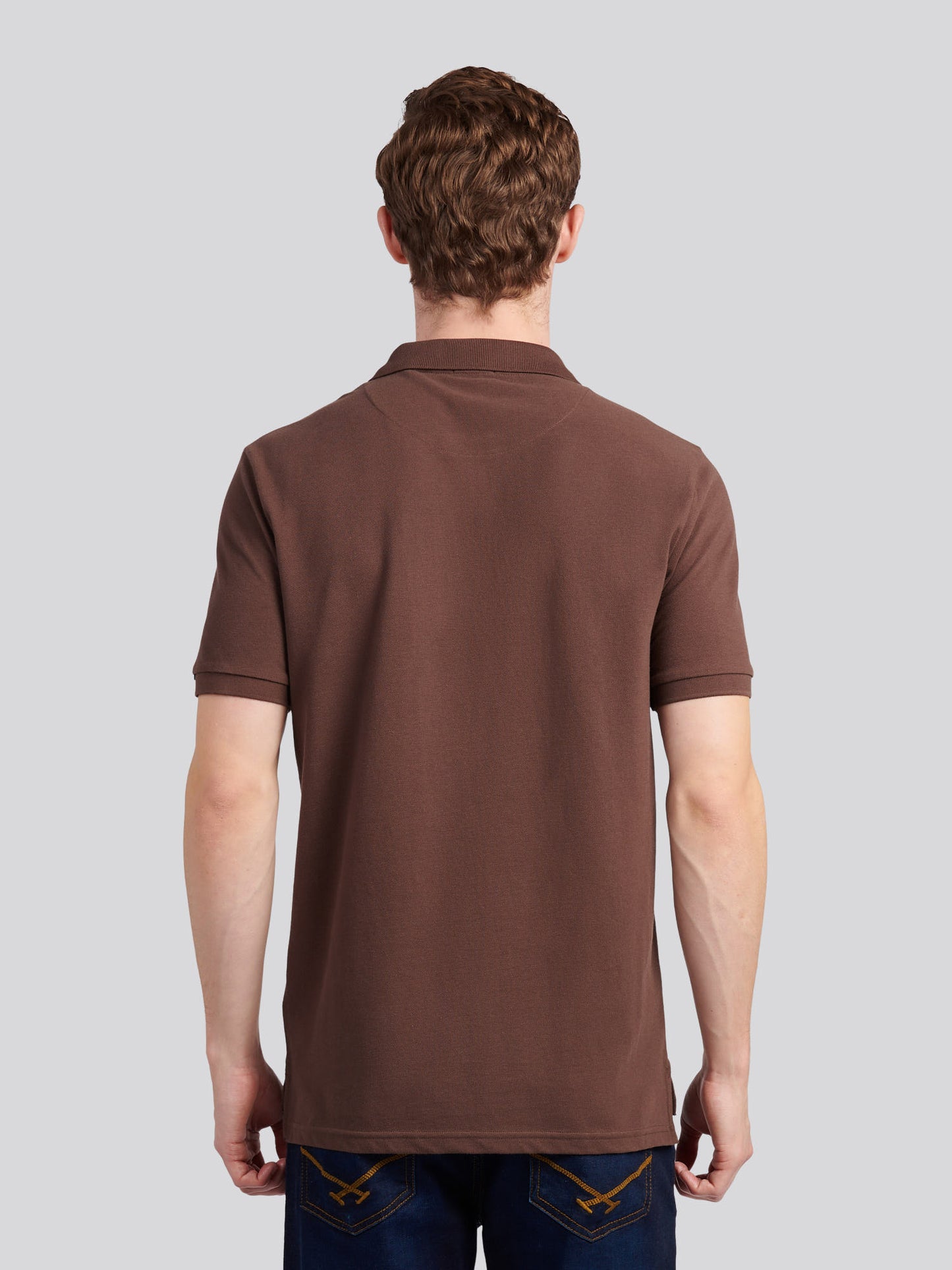 Męska koszula polo w czekoladowym martini