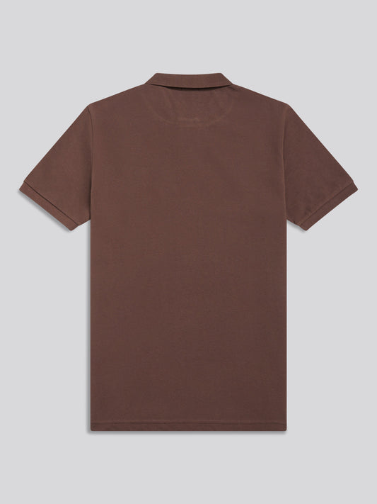 Mens Double Horsemen  Polo Shirt in Chocolate Martini