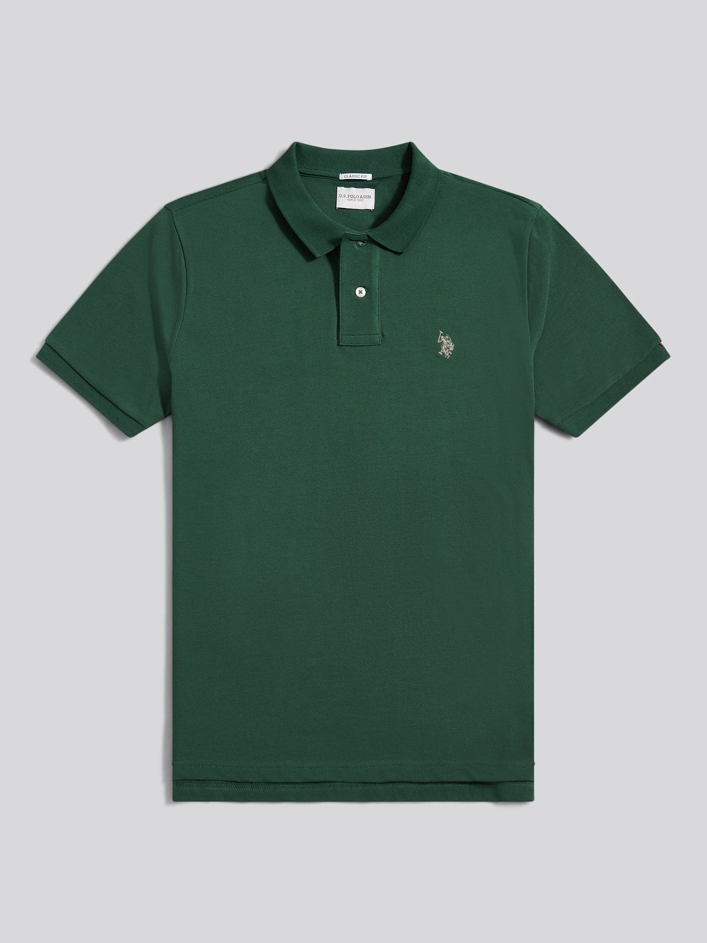 Mens Double Horsemen  Polo Shirt in Pineneedle