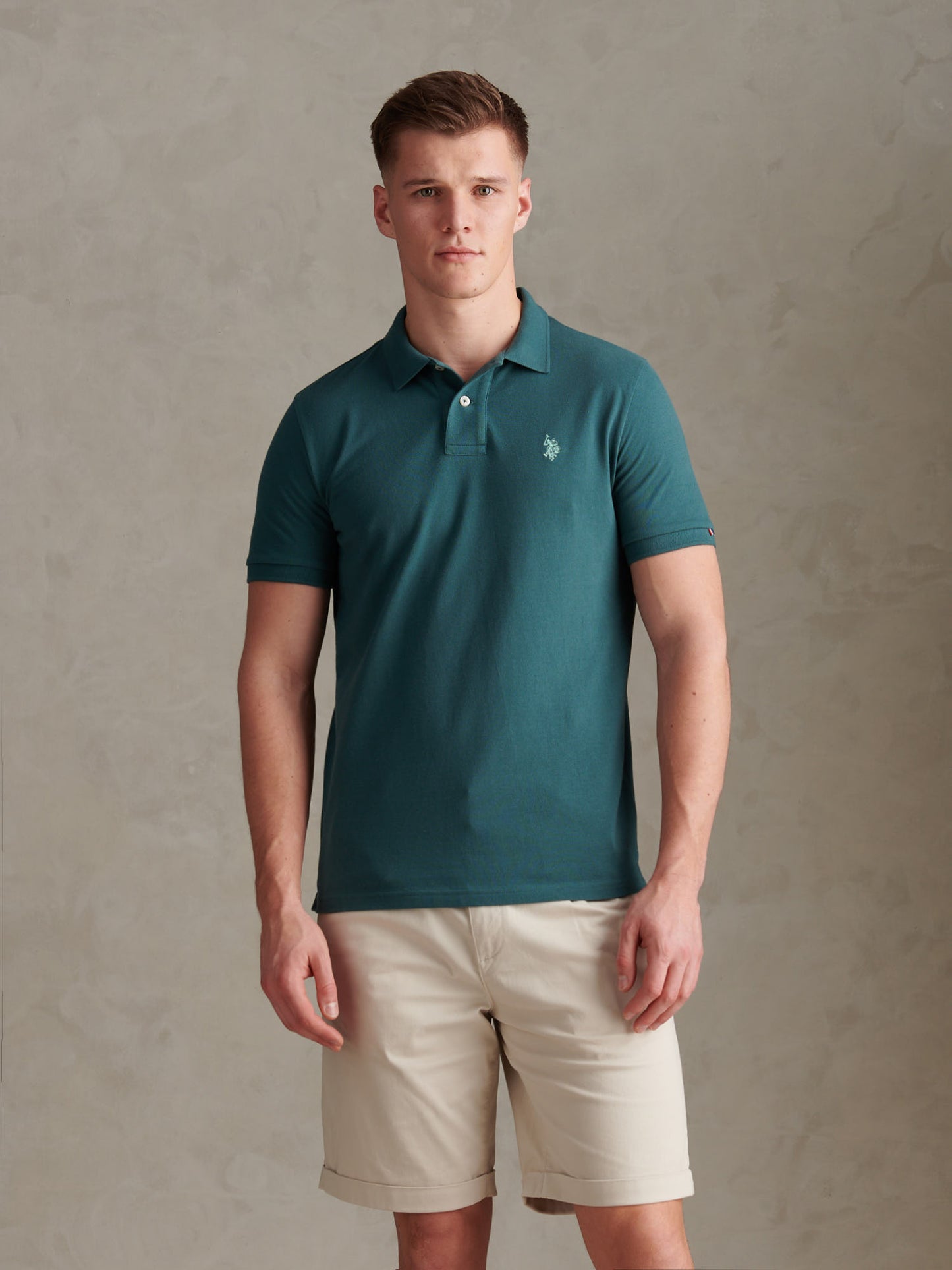 Mens Double Horsemen  Polo Shirt in Mediterranea