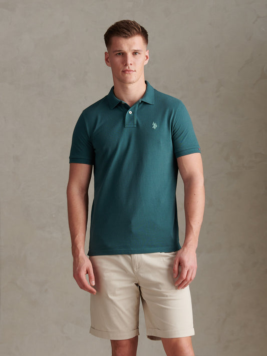 Mens Double Horsemen  Polo Shirt in Mediterranea