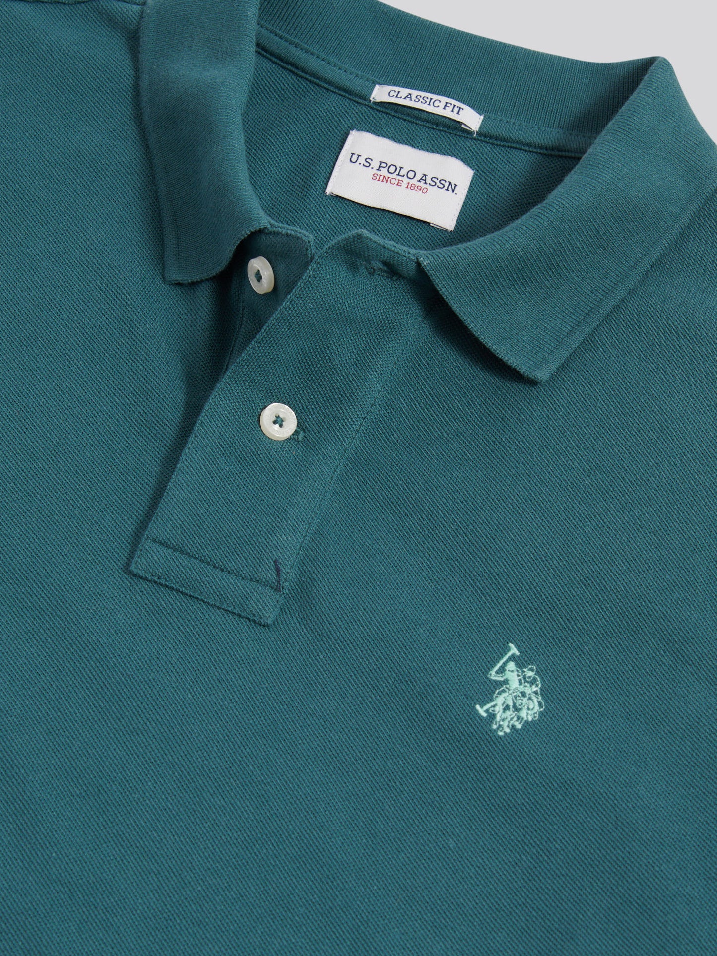Mens Double Horsemen  Polo Shirt in Mediterranea