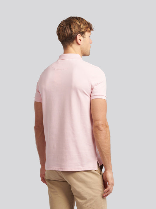 Mens Double Horsemen  Polo Shirt in Tickled Pink