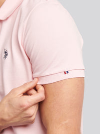 Męska koszula polo w łaskotanym różowym