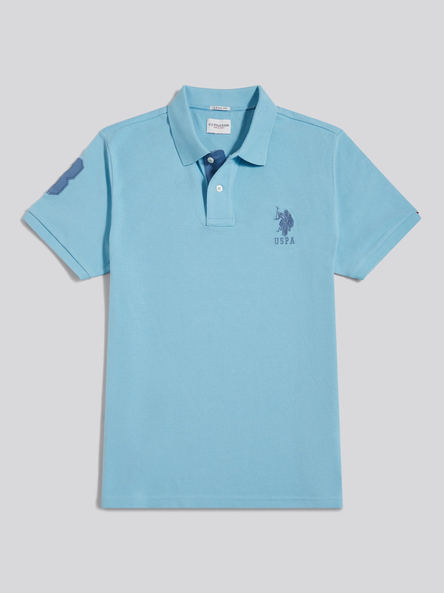 Mens Player 3 Pique Polo Shirt Air Blue