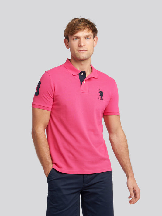 Mens Player 3 Pique Polo Shirt w malinowym sorbecie