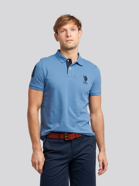 Mens Player 3 Pique Polo Shirt w niebieskim horyzoncie