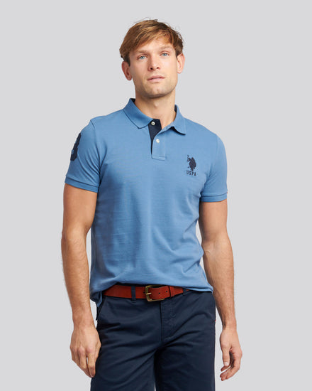 Mens Player 3 Pique Polo Shirt w niebieskim horyzoncie