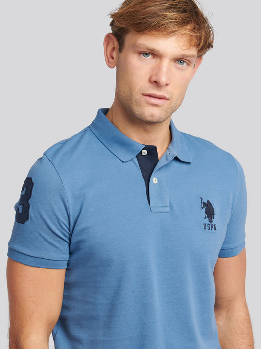 Mens Player 3 Pique Polo Shirt w niebieskim horyzoncie