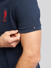 Mens Player 3 Pique Polo Shirt w ciemnym szafirowym granatowym/haute Red Dhm