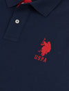 Mens Player 3 Pique Polo Shirt w ciemnym szafirowym granatowym/haute Red Dhm