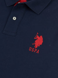 Mens Player 3 Pique Polo Shirt w ciemnym szafirowym granatowym/haute Red Dhm