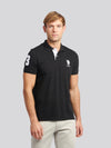 Mens Player 3 Pique Polo Shirt w czarnym jasnym białym DHM