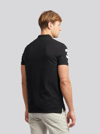 Mens Player 3 Pique Polo Shirt w czarnym jasnym białym DHM