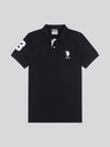 Mens Player 3 Pique Polo Shirt w czarnym jasnym białym DHM