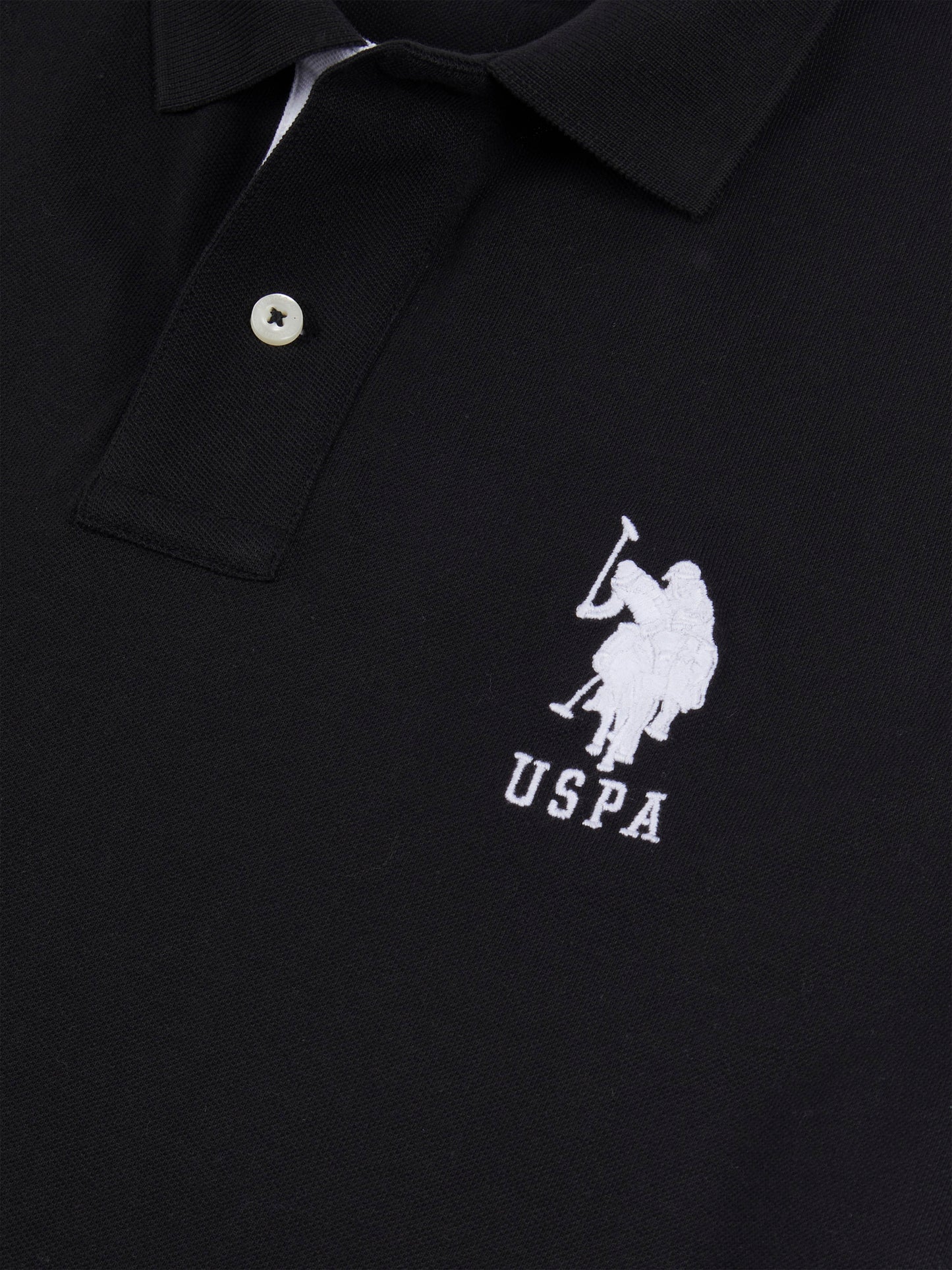 Mens Player 3 Pique Polo Shirt w czarnym jasnym białym DHM
