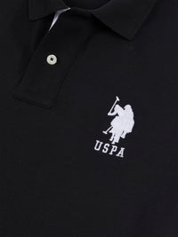 Mens Player 3 Pique Polo Shirt w czarnym jasnym białym DHM