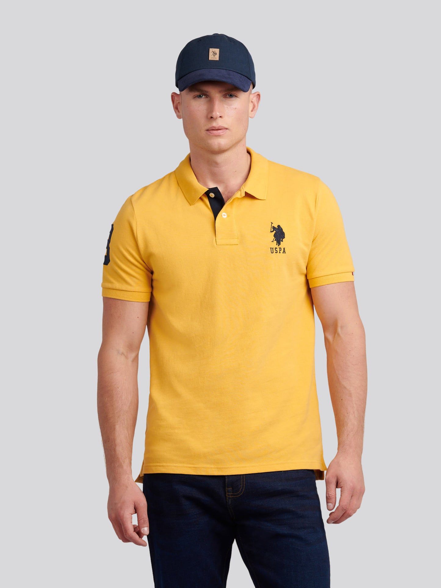 Mens Player 3 Pique Polo Shirt w Złotej Moreli