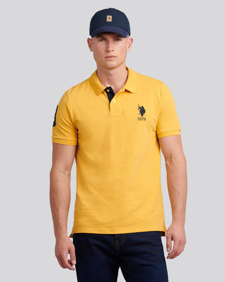 Mens Player 3 Pique Polo Shirt w Złotej Moreli