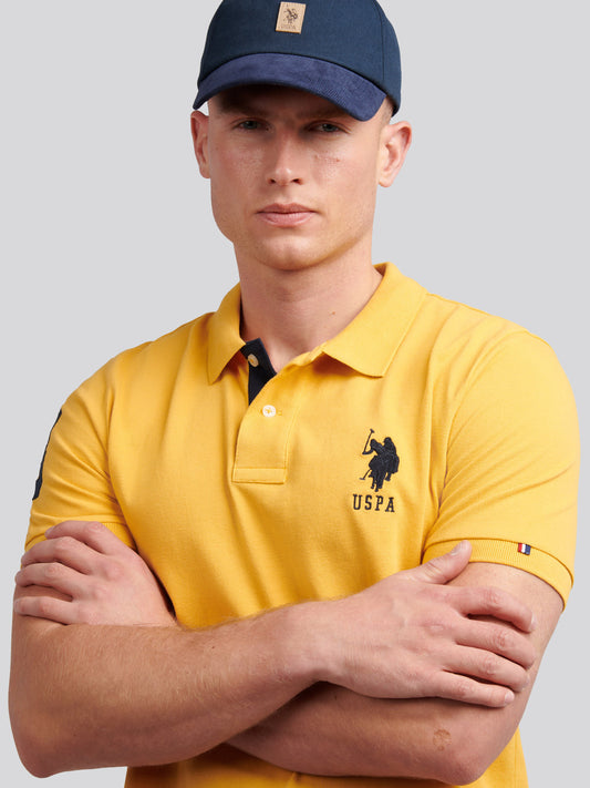 Mens Player 3 Pique Polo Shirt w Złotej Moreli